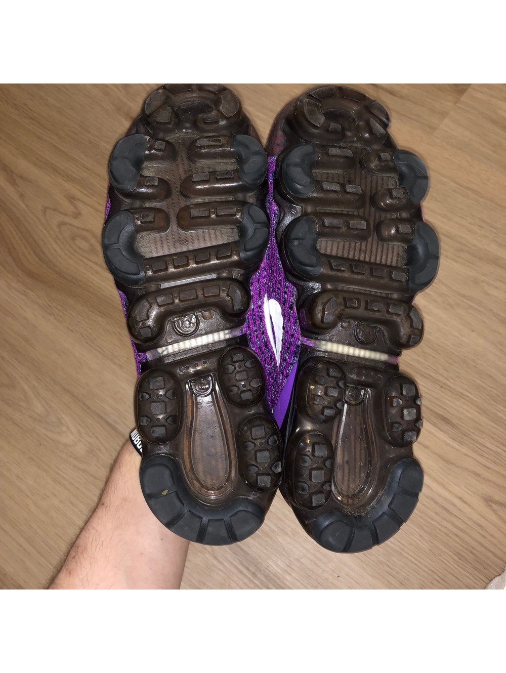 NIKE AIR VAPORMAX FLYKNIT 3 VIVID PURPLE BLACK RUNNING SHOES YOUTH 6 WOMENS 7.5 - Picture 6 of 8